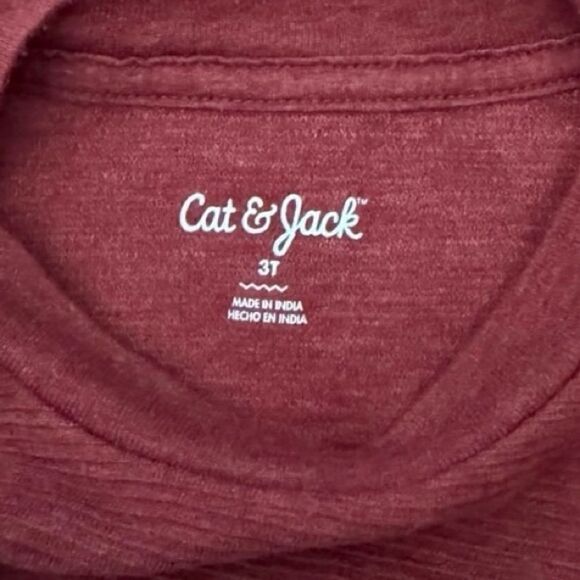 Cat & Jack Maroon Thermal Long Sleeve Shirt Size 3T - Picture 4 of 4